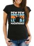 Damen T-Shirt Spruch Pew Pew Madafakas Katze Cat crazy verrückt Frauen Fun-Shirt lustig Moonworks®preview