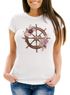 Damen T-Shirt Steuerrad Blumen Wasserfarben Watercolor Slim Fit Neverless®preview