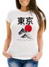 Damen T-Shirt Tokyo Asia Japan Berge City Urban Kanji Slim Fit Neverless®preview