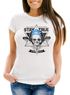 Damen T-Shirt Totenkopf Kopfhörer Stay True Hipster Skull Headphone Neverless®preview