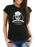 Damen T-Shirt Totenkopf Matrose Anker Motiv Skull Emblem Schriftzug Moin Moin Hamburg Spruch Frauen Fun-Shirt Moonworks®preview