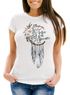Damen T-Shirt Traumfänger Dreamcatcher Follow your Dreams Spruch Blumen Federn Spruch Boho Slim Fit Neverless®preview