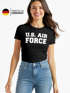 Damen T-Shirt U.S. Air Force Fun-Shirt Fasching Verkleidung Karneval Kostüm Slim Fit Moonworks®preview