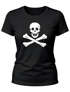 Damen T-Shirt Verkleidung einfach Pirat Piratin Skull Jolly Roger Edward England Fasching Fun-Shirt Moonworks®preview
