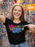 Damen T-Shirt - Vibes of the 90s - Fasching Karneval Ersatz Verkleidung 90er Jahre Motto Last Minute Kostüm Funshirt Slim Fit Moonworks®preview