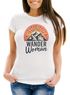 Damen T-Shirt Wander Woman Wanderer Outdoor Geschenke für Wanderfans Frauen Racerback Moonworks®preview