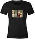 Damen T-Shirt Weihnachten Retro Design mit Schneemann Tannenbaum Santa Weihnachtsoutfit Moonworks®preview
