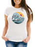 Damen T-Shirt  Welle Sonne Meer Retro Print Good Vibes High Tides Fashion Fashion Streetstyle Slim Fit Neverless®preview