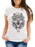 Damen T-Shirt Wolf Traumfänger Atzekenmuster Boho Atzec Ethno Neverless®preview