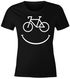 Damen T-ShirtFahrrad Emoticon Lachen lustig Bike Bicycle Piktogramm Fun-Shirt Frauen lustig Moonworks®preview