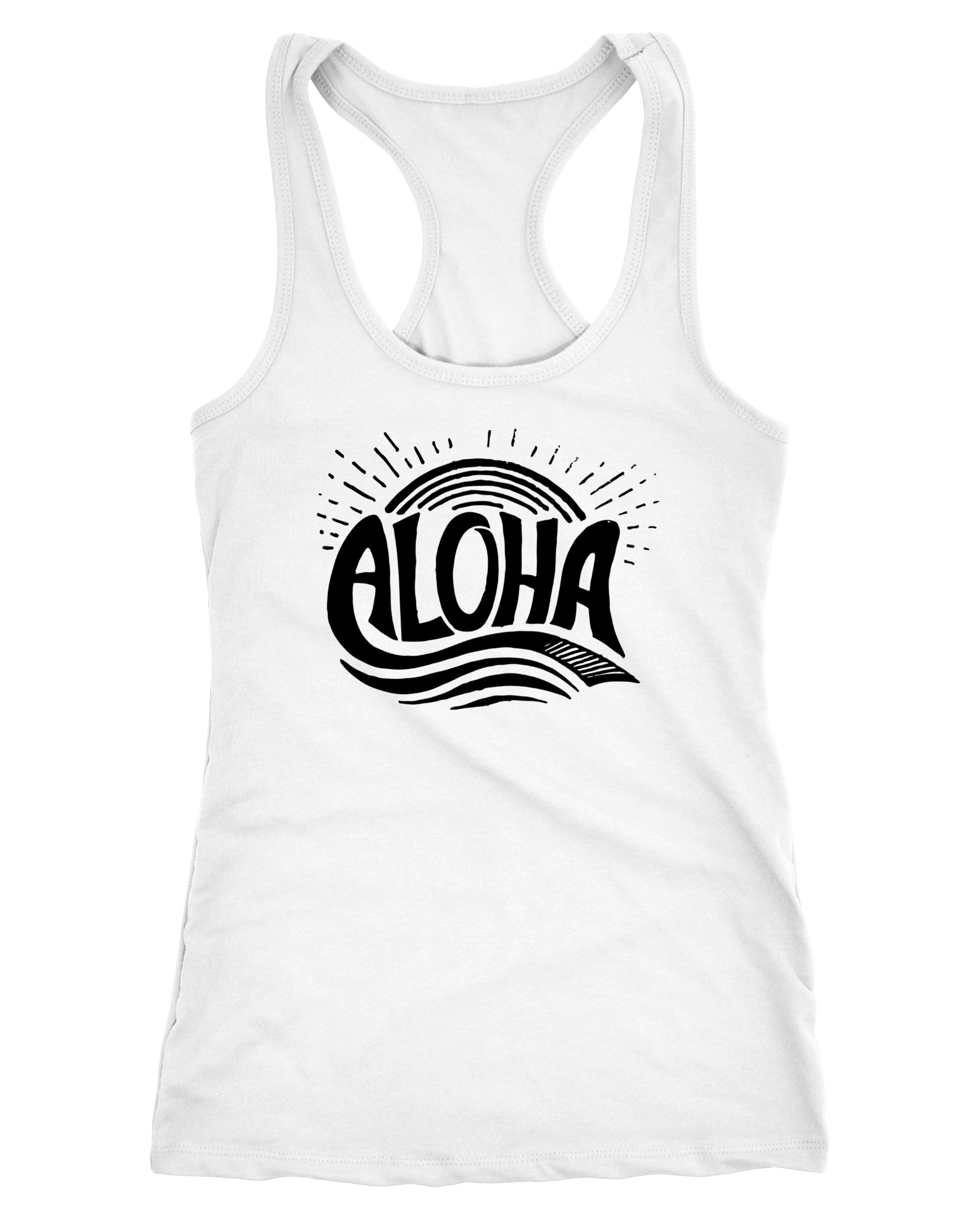 Damen Tank-Top Aloha Wellen Surfing Sommer Racerback Neverless®