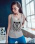 Damen Tank-Top Bär Boho Bear Zentangle Bohemian Atzec Federn Racerback Neverless®preview