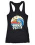 Damen Tank-Top Good Vibes Welle Hippie Slogan Statement Surf Design Vintage Retro Racerback Neverless®preview