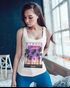 Damen Tank-Top  Hawaii Summer Schriftzug Palmen Foto-Print Sommer Surfing Racerback Neverless®preview