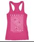 Damen Tank-Top Paradise California Palmen Grafik Printshirt Sommer Fashion Racerback Neverless®preview