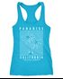 Damen Tank-Top Paradise California Palmen Grafik Printshirt Sommer Fashion Racerback Neverless®preview
