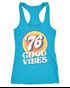 Damen Tank-Top Sommer Good Vibes 70er Jahre Retro Print Hippie Style Fashion Racerback Neverless®preview