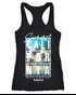 Damen Tank-Top Summer California Holidays Sommer Palmen Foto Print  Aufdruck Schriftzug Fashion Racerback Neverless®preview