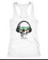 Damen Tank-Top Totenkopf Kopfhörer Musik Party Skull Sonnenbrille Schädel Sounds of Detroit Music Racerback Neverless®preview