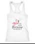 Damen Tanktop Flamingo Ich bin ein Flamingo ich darf das Spruch Pusteblume Racerback Moonworks®preview