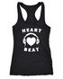 Damen Tanktop Heart Beat Herz Kopfhörer Musik Headphones Heart Racerback Moonworks®preview