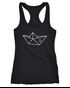 Damen Tanktop Schiffchen Origami Anker Papierboot Geometrie Line-Art Polygon Motiv  Racerback Moonworks®preview