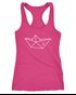 Damen Tanktop Schiffchen Origami Anker Papierboot Geometrie Line-Art Polygon Motiv  Racerback Moonworks®preview