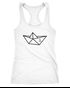 Damen Tanktop Schiffchen Origami Anker Papierboot Geometrie Line-Art Polygon Motiv  Racerback Moonworks®preview