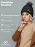 Damen Wintermütze mit Fleece Gefüttert Warm & Winddicht Strickmütze Bommelmütze Model 1980 Neverless®preview