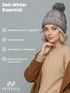 Damen Wintermütze mit Fleece Gefüttert Warm & Winddicht Strickmütze Bommelmütze Model 1980 Neverless®preview