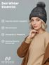 Damen Wintermütze mit Fleece Gefüttert Warm & Winddicht Strickmütze Bommelmütze Model 1980 Neverless®preview