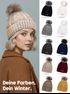 Damen Wintermütze mit Fleece Gefüttert Warm & Winddicht Strickmütze Bommelmütze Model 1980 Neverless®preview