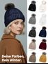 Damen Wintermütze mit Fleece Gefüttert Warm & Winddicht Strickmütze Bommelmütze Model 1980 Neverless®preview