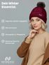 Damen Wintermütze mit Fleece Gefüttert Warm & Winddicht Strickmütze Bommelmütze Model 1980 Neverless®preview