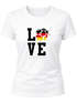 Damen WM-Shirt Deutschland Fan-Shirt Germany Love Fußball Slim Fit Baumwolle Moonworks®preview