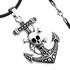 Edelstahl Anhänger Halskette Anker Totenkopf Pirat Anchor Skull Lederkette Herren Damenpreview