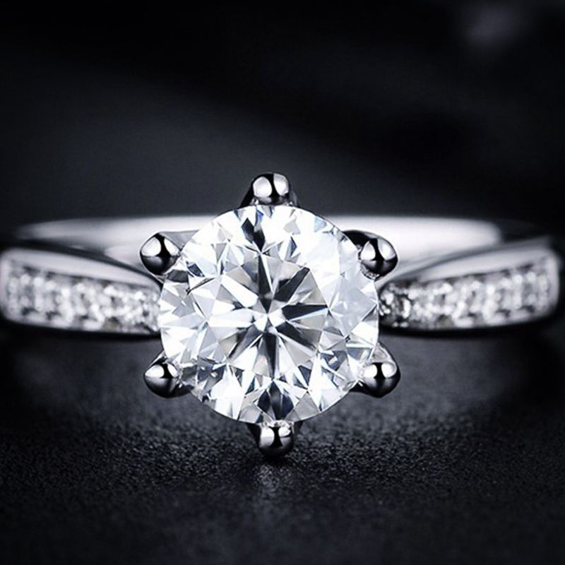 Sterling Silber Ehering Damen - Blumenring Mit Zirkonia Für Hochzeit & Valentinstag