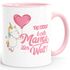 Einhorn Geschenk-Tasse Muttertag Beste Mama der Welt Unicorn Mother`s Day Kaffee-Tasse mit Innenfarbe MoonWorks®preview
