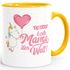 Einhorn Geschenk-Tasse Muttertag Beste Mama der Welt Unicorn Mother`s Day Kaffee-Tasse mit Innenfarbe MoonWorks®preview