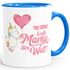 Einhorn Geschenk-Tasse Muttertag Beste Mama der Welt Unicorn Mother`s Day Kaffee-Tasse mit Innenfarbe MoonWorks®preview