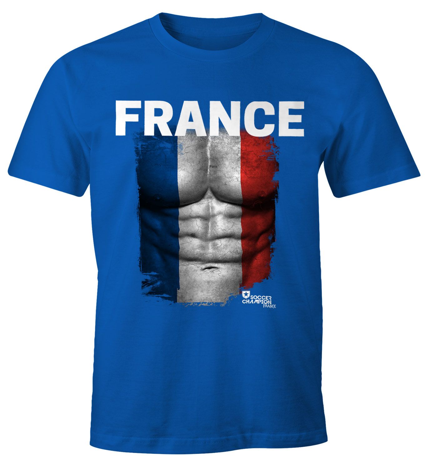 EM T-Shirt Herren Fußball Frankreich Flagge Fanshirt ...