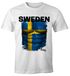 EM T-Shirt Herren Fußball Schweden Flagge Fanshirt Waschbrettbauch MoonWorks®preview