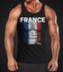 EM Tanktop Herren Fußball Frankreich Flagge Fanshirt Waschbrettbauch MoonWorks®preview