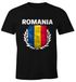 EM WM T-Shirt Herren Fußball Rumänien Flagge Vintage Romania Fanshirt MoonWorks®preview