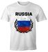 EM WM T-Shirt Herren Fußball Russland Flagge Vintage Russia Fanshirt MoonWorks®preview