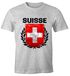 EM WM T-Shirt Herren Fußball Schweiz Flagge Vintage Suisse Fanshirt MoonWorks®preview