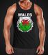 EM WM Tanktop Fanshirt Herren Fußball Wales Flagge Vintage Muskelshirt MoonWorkspreview