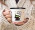 Emaille-Tasse Baby-Yoda Spruch lustig Stark der Kaffee sein muss Geschenk Kaffeeliebhaber Bürotasse Moonworks®preview
