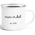 Emaille-Tasse Becher Aufdruck Mama Papa Mum Dad Geschenk Eltern individualisierbar Geburtsgeschenk anpassbare Jahreszahl SpecialMe®preview