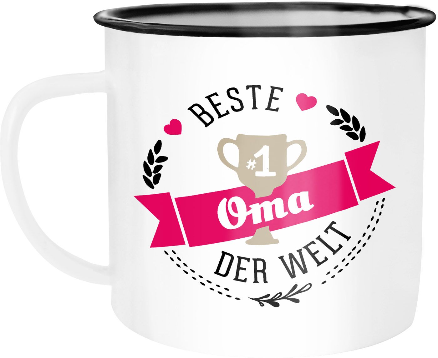 Emaille Tasse Becher Beste(r) Papa, Mama, Oma, Opa, Chef, Chefin ...